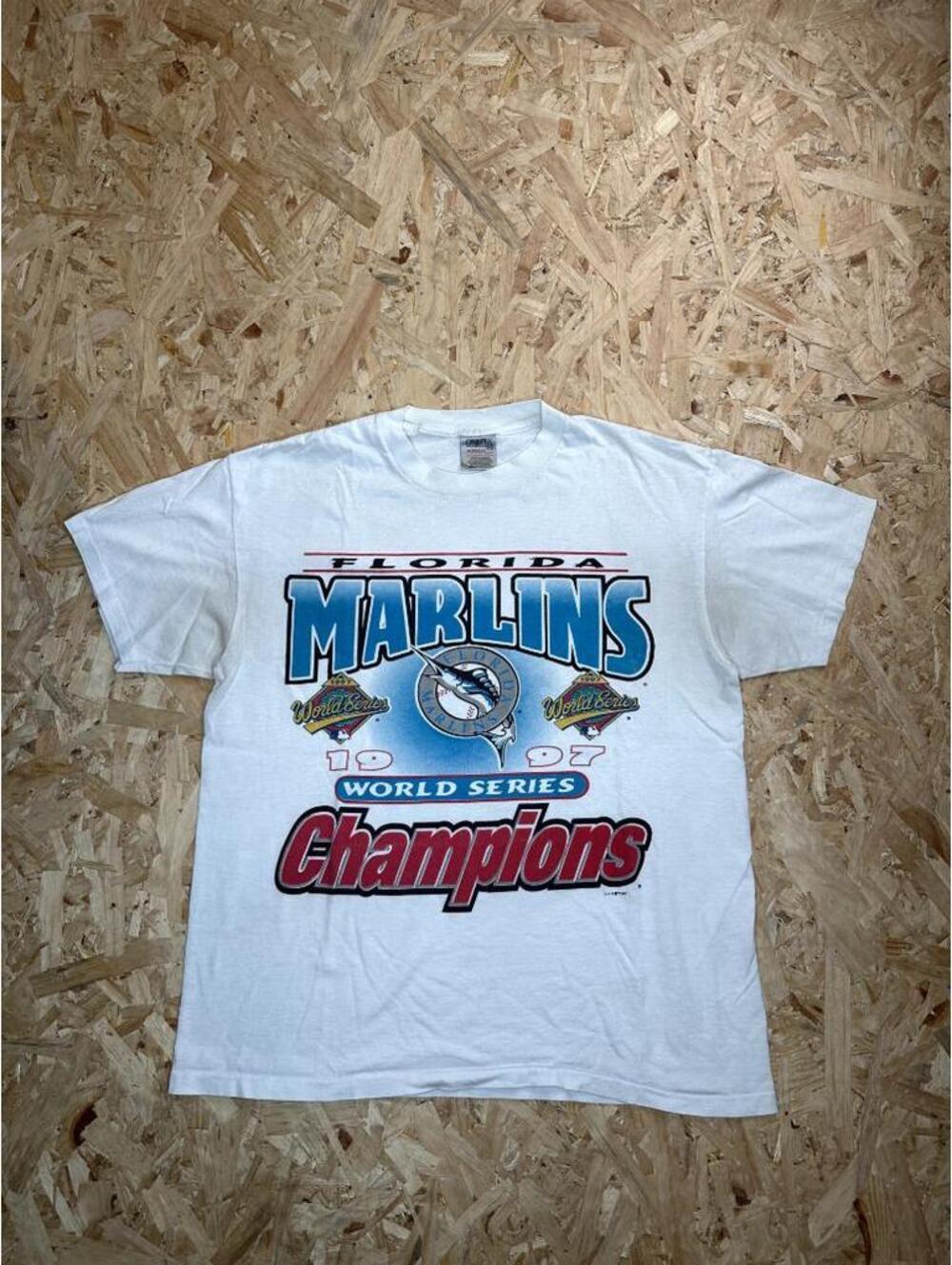Vintage 1997 Florida Marlins World Series Champions Shirt Mens Large Oneita